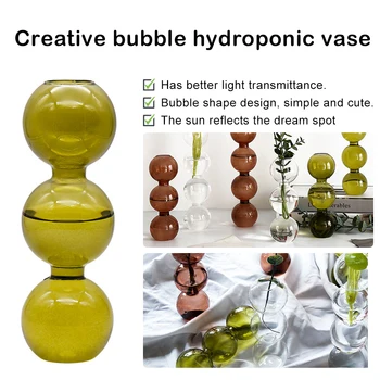 Noi Nordic Vaza De Sticla Living Decor Creativ Bubble Hidroponice Vaza De Flori Uscate Decor Transparent Vaza De Flori