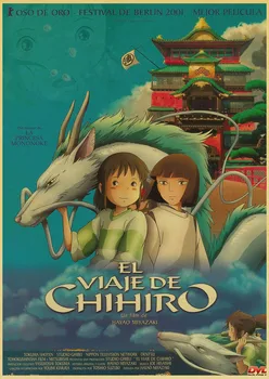 Miyazaki Hayao Spirited Away de înaltă calitate Retro Poster de Epocă poster de Perete Decor Pentru Acasă/ Bar/Camera