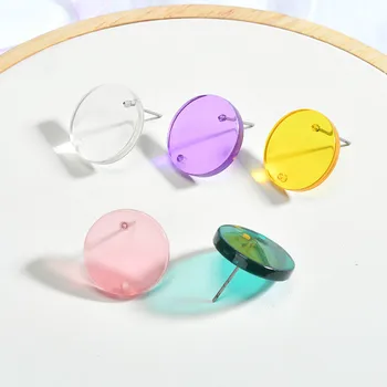 DIY Coreea accesorii lucrate manual, jeleu transparent acrilic de culoare disc de pin ureche, European ureche știfturi, bolțuri, știfturi de ureche.