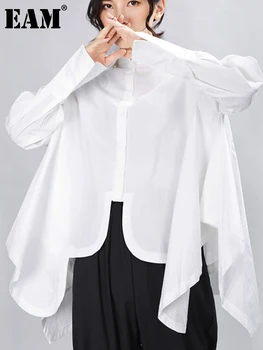 [MEM] Femei Plisată Dimensiuni Mari, Neregulate Bluza Noua Rever Maneca Lunga Tricou Vrac se Potrivi de Moda Valul de Primăvară de Toamnă 2023 1A332