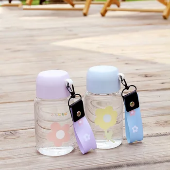 200ML Mici de Sticlă Sticle de Apă Portabil Mini Drăguț Rezistente la Căldură Cana de Apa pentru Copii Elev de Băut Sticla de Mână Frânghie Cupe