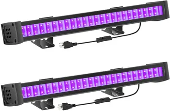 FAISHILAN 4 Pack UV LED cu Lumină Neagră, 24W Blacklight Bar cu 5Ft NE Plug & Comutator, Glow în Întuneric Consumabile Partid pentru Etapa