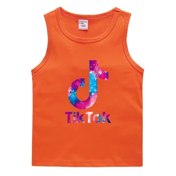 TikTok Desene animate Imprimate Vesta Cerul Înstelat tricou pentru Fete de Bumbac Îmbrăcăminte pentru Copii Fete Topuri Rezervor Respirabil Haine pentru Copii
