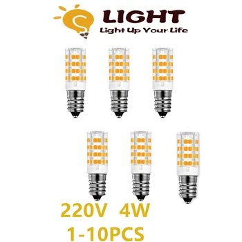 1-10P LED-uri de porumb lampa mini bec E14 220V super-luminos alb cald 4W este potrivit pentru lampă de cristal cameră de zi și dormitor de iluminat