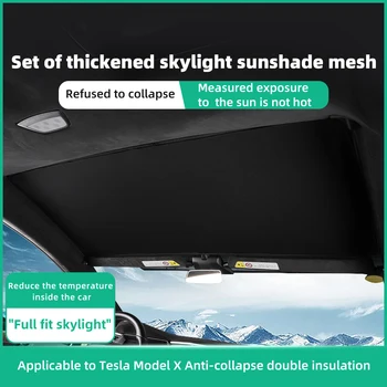 LUCKEASY Pentru Tesla Model X 2022 Luminator Orb Umbrire Net Accesorii Auto de Sticlă Acoperiș Luminator Parasolar Protectie UV Umbra Soare