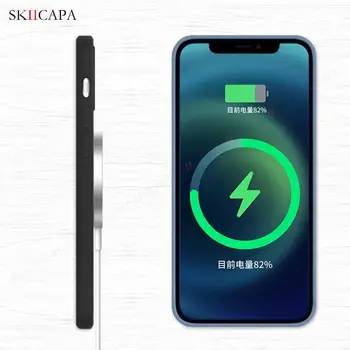 Pentru Magsafe Magnetic Lichid de Silicon de Caz Pentru iPhone 13 Pro Max 12 Mini 11 XR Pro XS Max Stil Chinezesc de Relief 3D Pictura Acoperă
