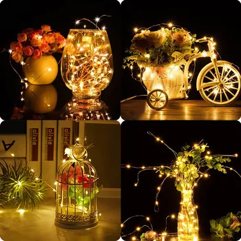 Noi Sârmă de Cupru LED Șir de Lumini Zână Vacanță de Iluminat, Decoratiuni pentru Casa Petrecere de Crăciun în aer liber, Decor Gradina Ghirlanda Lampa